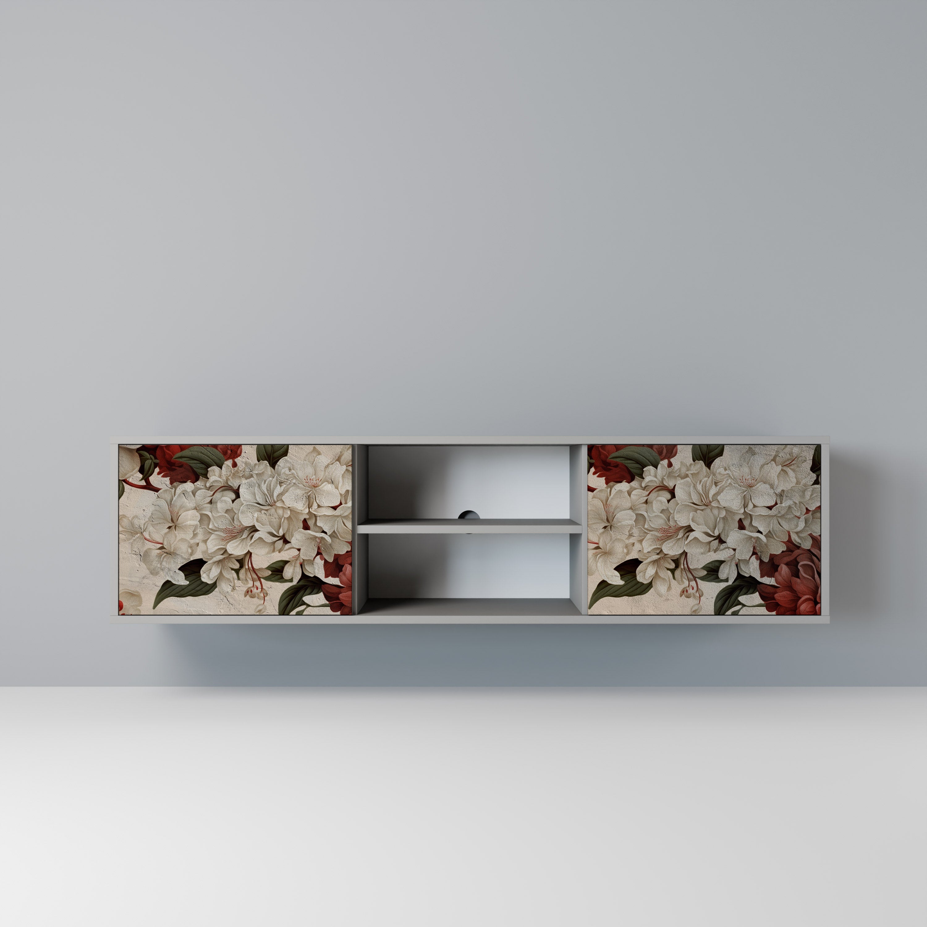 EPHEMERAL DAYS 2-Door TV Stand in Grey Finish