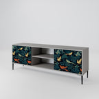 FOWL ORNAMENT 2-Door TV Stand in Grey Finish