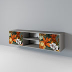 RADIANT FLORA 2-Door TV Stand in Grey Finish