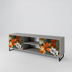 RADIANT FLORA 2-Door TV Stand in Grey Finish