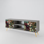 BOTANICAL EMERGENCE 2-Door TV Stand in Grey Finish