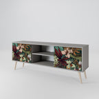 BOTANICAL EMERGENCE 2-Door TV Stand in Grey Finish
