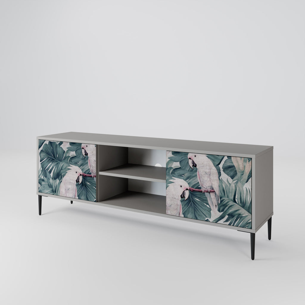 POPINJAY LOOK 2-Door TV Stand in Grey Finish