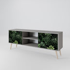 SUCCULENT JUNGLE 2-Door TV Stand in Grey Finish