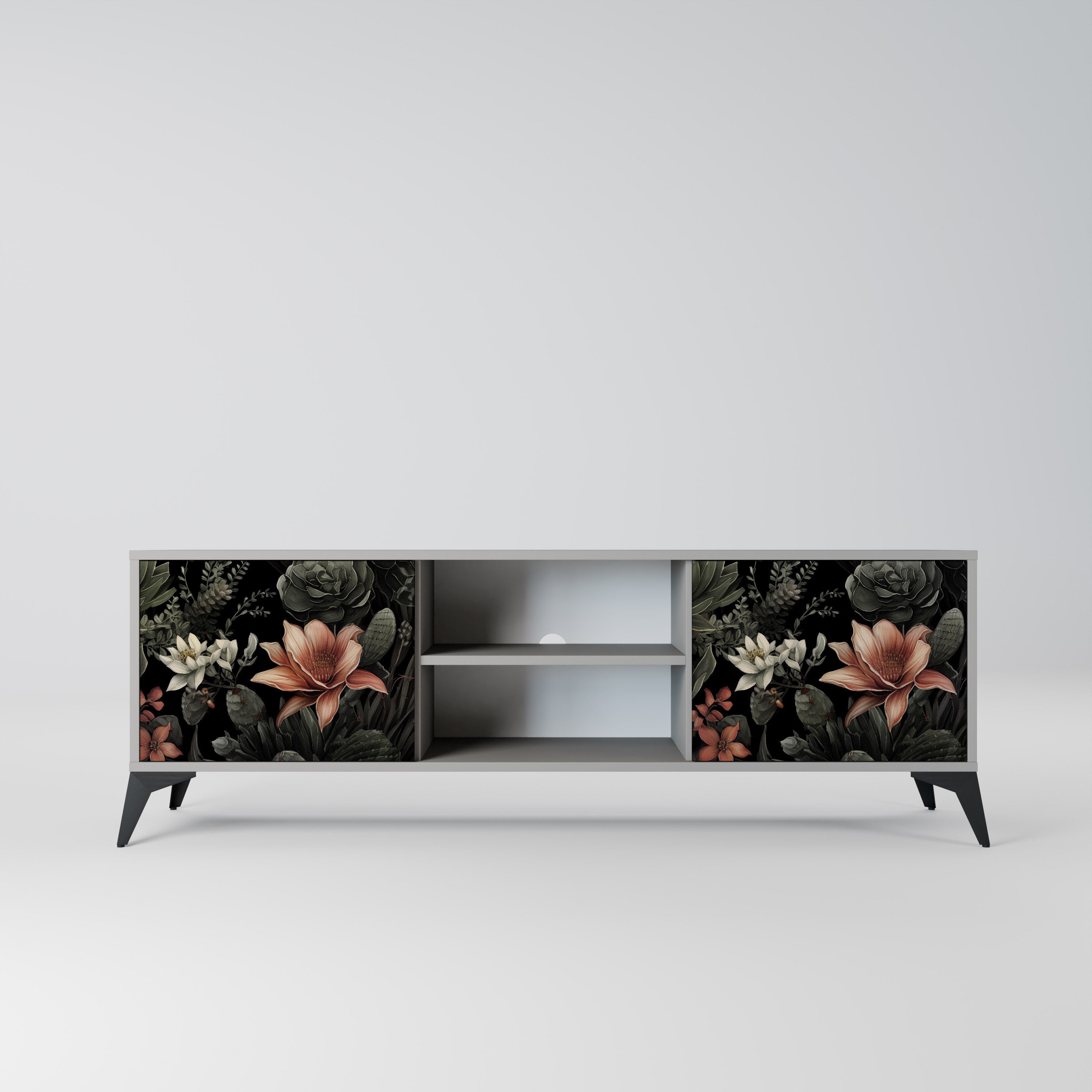 SECRET VERDURE 2-Door TV Stand in Grey Finish