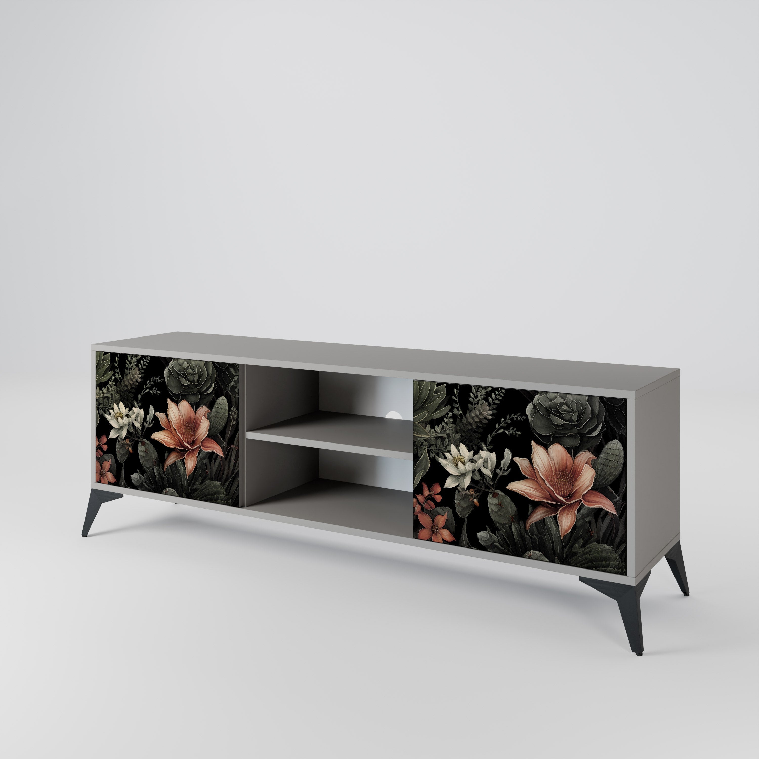SECRET VERDURE 2-Door TV Stand in Grey Finish
