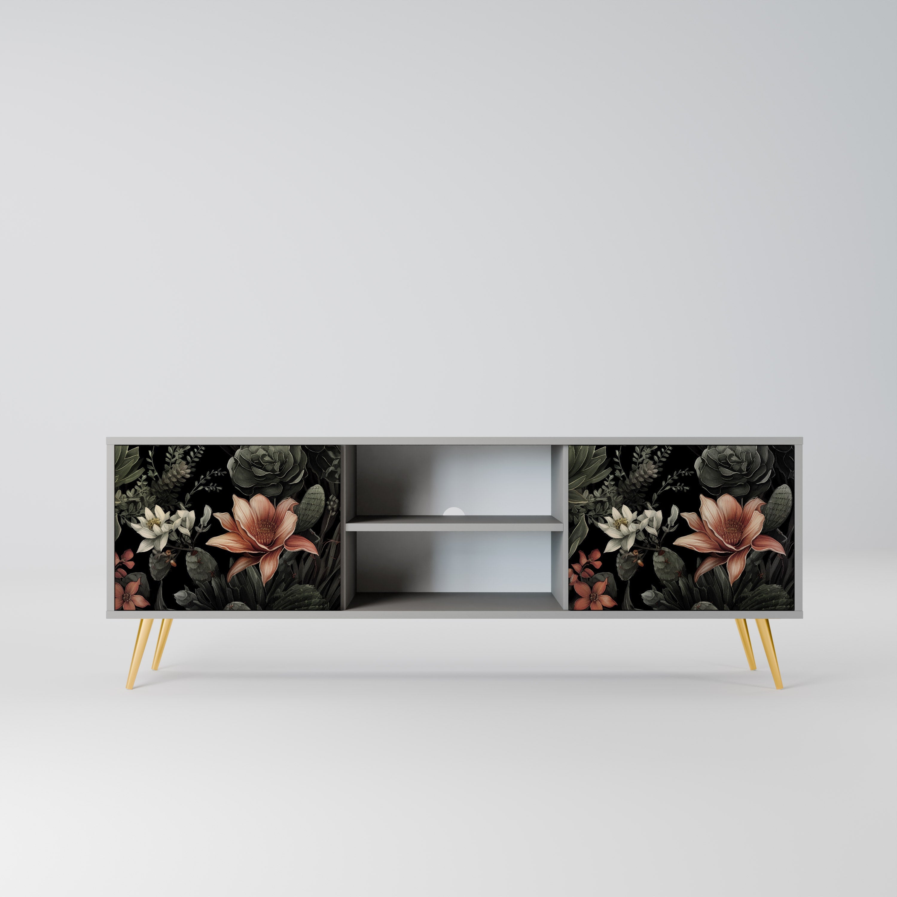 SECRET VERDURE 2-Door TV Stand in Grey Finish