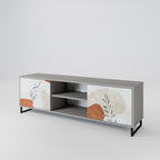 TRANQUIL TWIG 2-Door TV Stand in Grey Finish