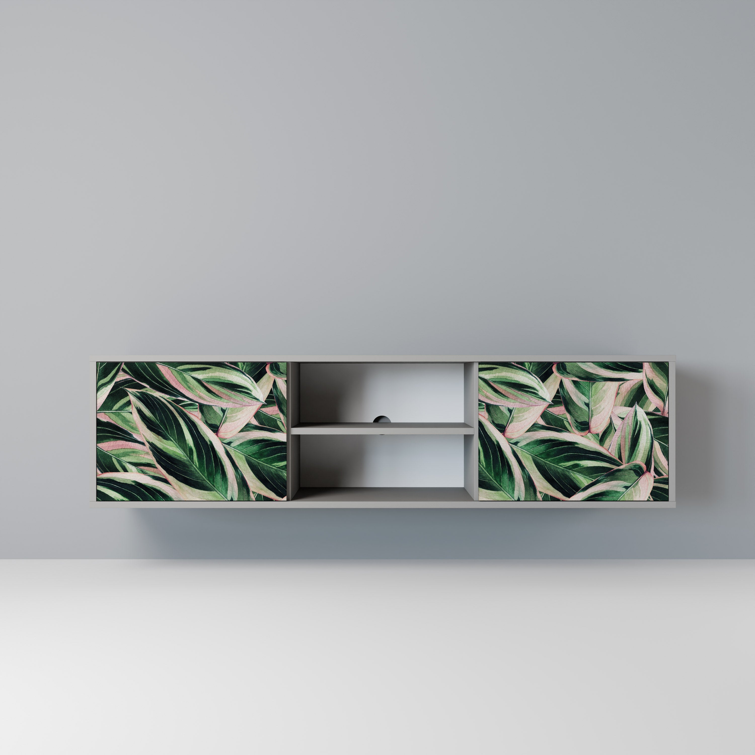 EERIE STROMANTHE 2-Door TV Stand in Grey Finish