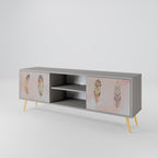 THE DELIQUESCE 2-Door TV Stand in Grey Finish