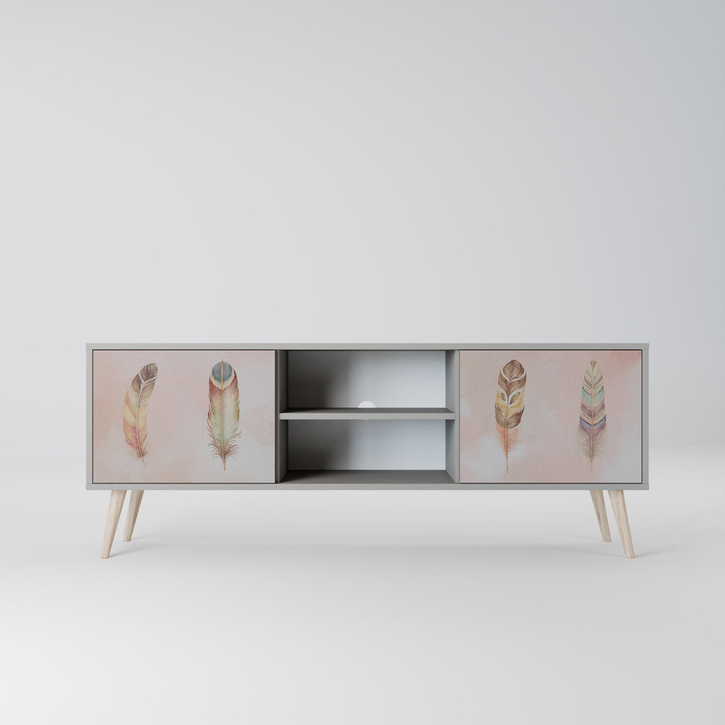 THE DELIQUESCE 2-Door TV Stand in Grey Finish