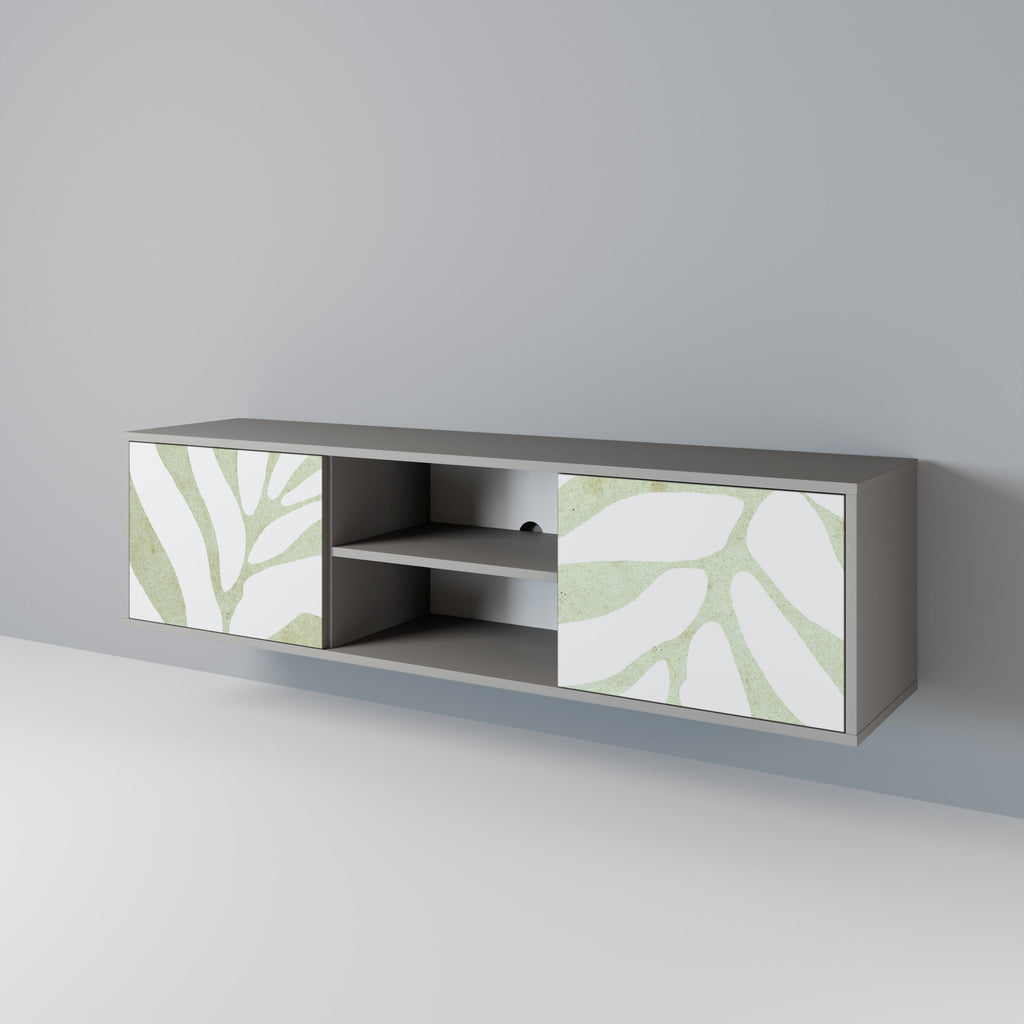 BOTANICAL SPARK 2-Door TV Stand in Grey Finish