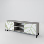 BOTANICAL SPARK 2-Door TV Stand in Grey Finish