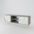 BOTANICAL SPARK 2-Door TV Stand in Grey Finish