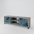 BLUE LEAVES 2-Door TV Stand in Grey Finish