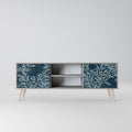 BLUE LEAVES 2-Door TV Stand in Grey Finish