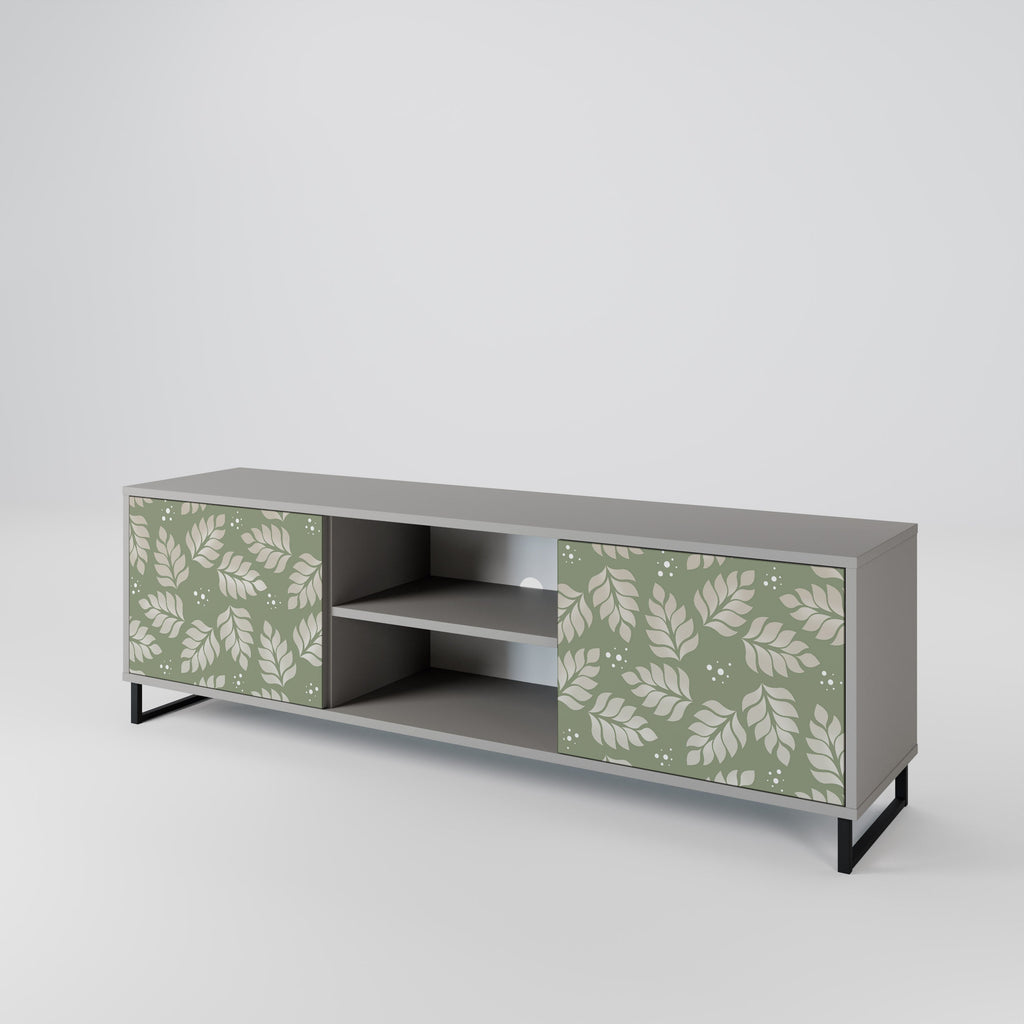 LEAVES ON GREEN 2-Door TV Stand in Grey Finish