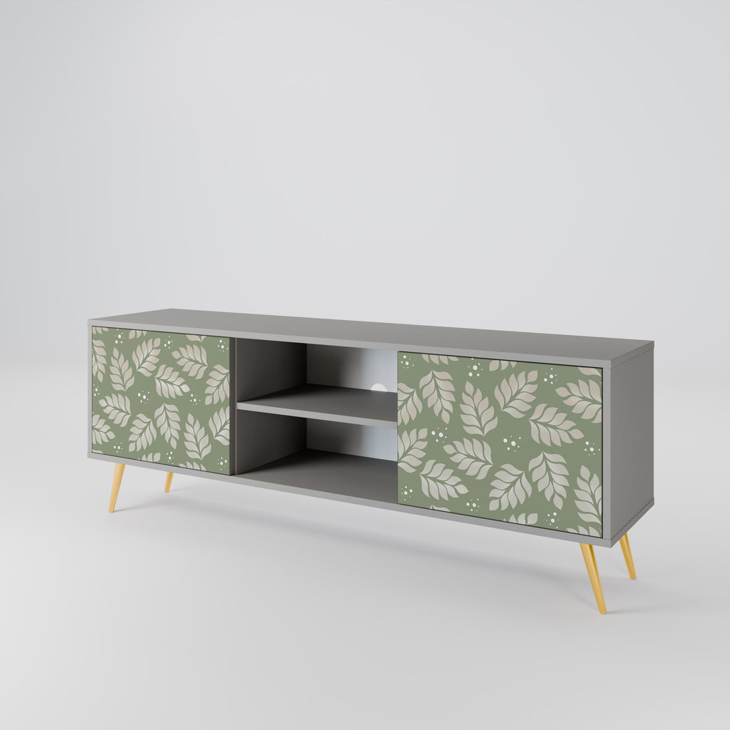 LEAVES ON GREEN 2-Door TV Stand in Grey Finish