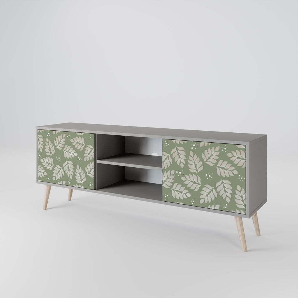 LEAVES ON GREEN 2-Door TV Stand in Grey Finish