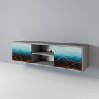 LUNAR SECRETS 2-Door TV Stand in Grey Finish