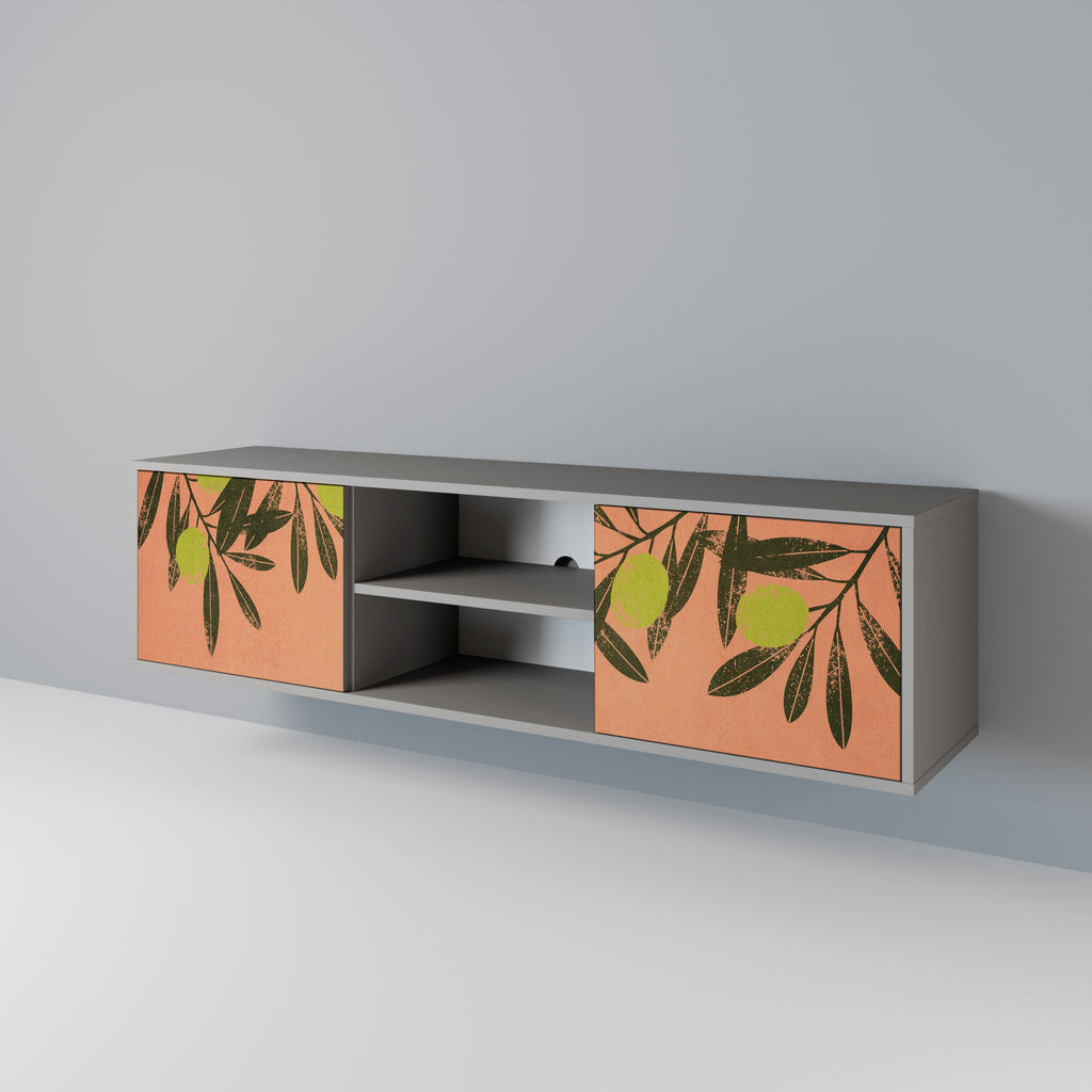 JUICY OLIVES 2-Door TV Stand in Grey Finish