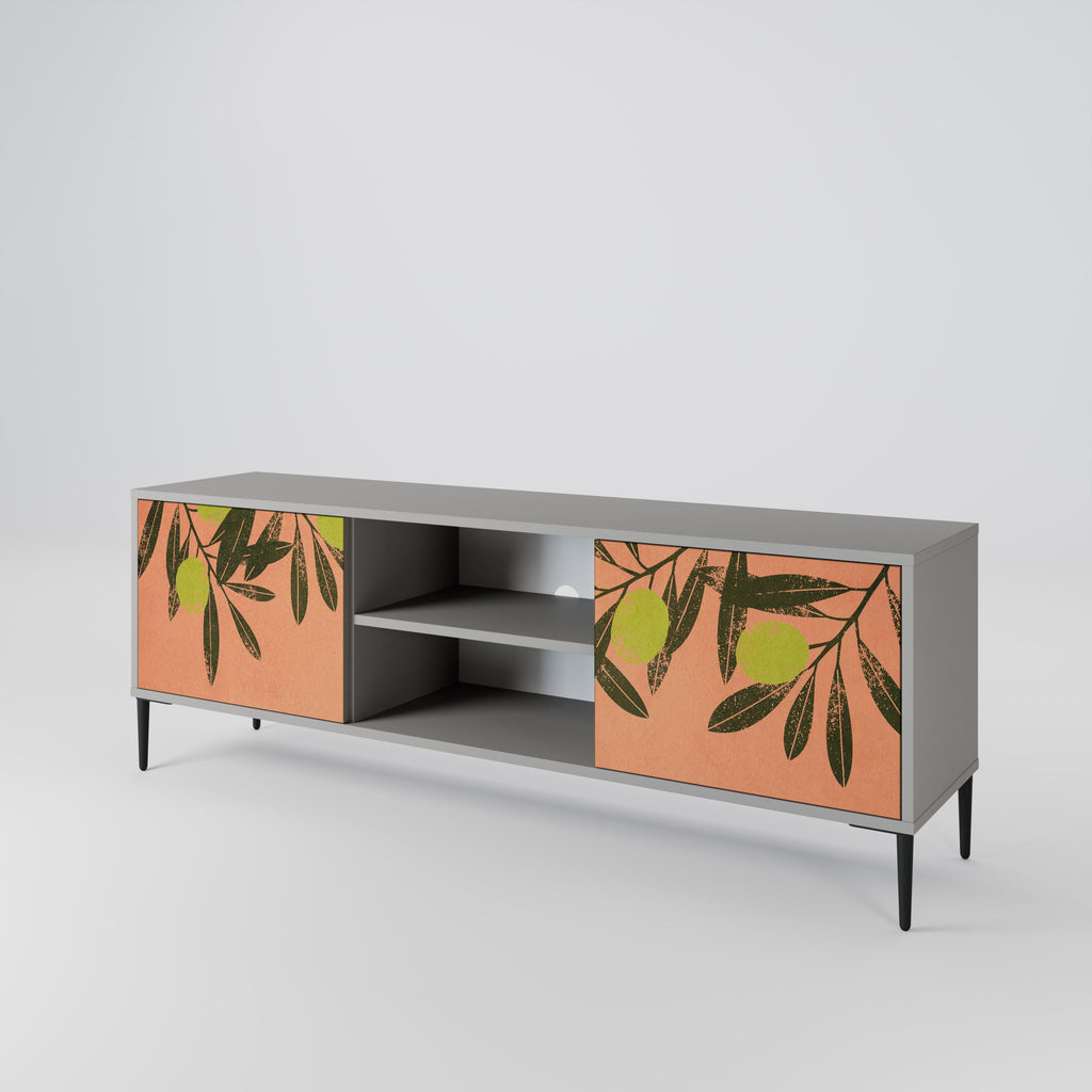 JUICY OLIVES 2-Door TV Stand in Grey Finish
