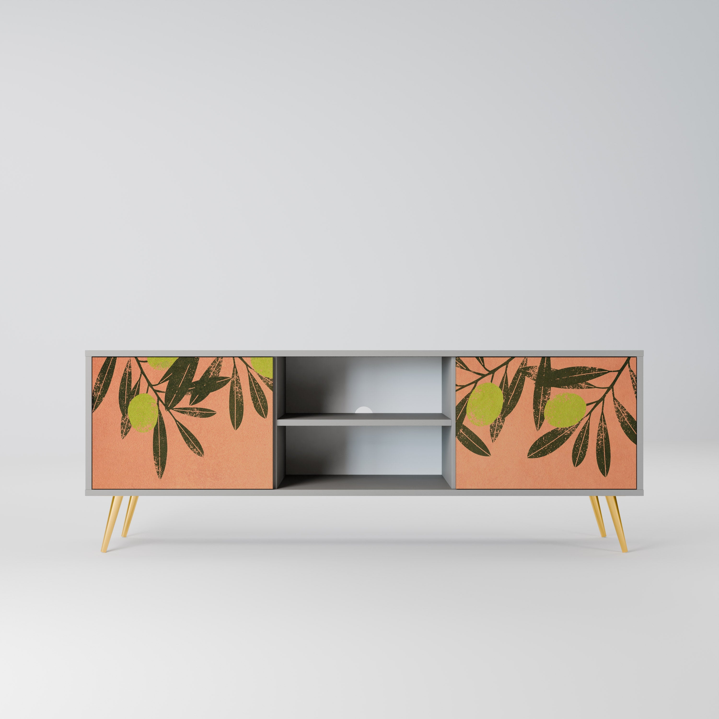 JUICY OLIVES 2-Door TV Stand in Grey Finish