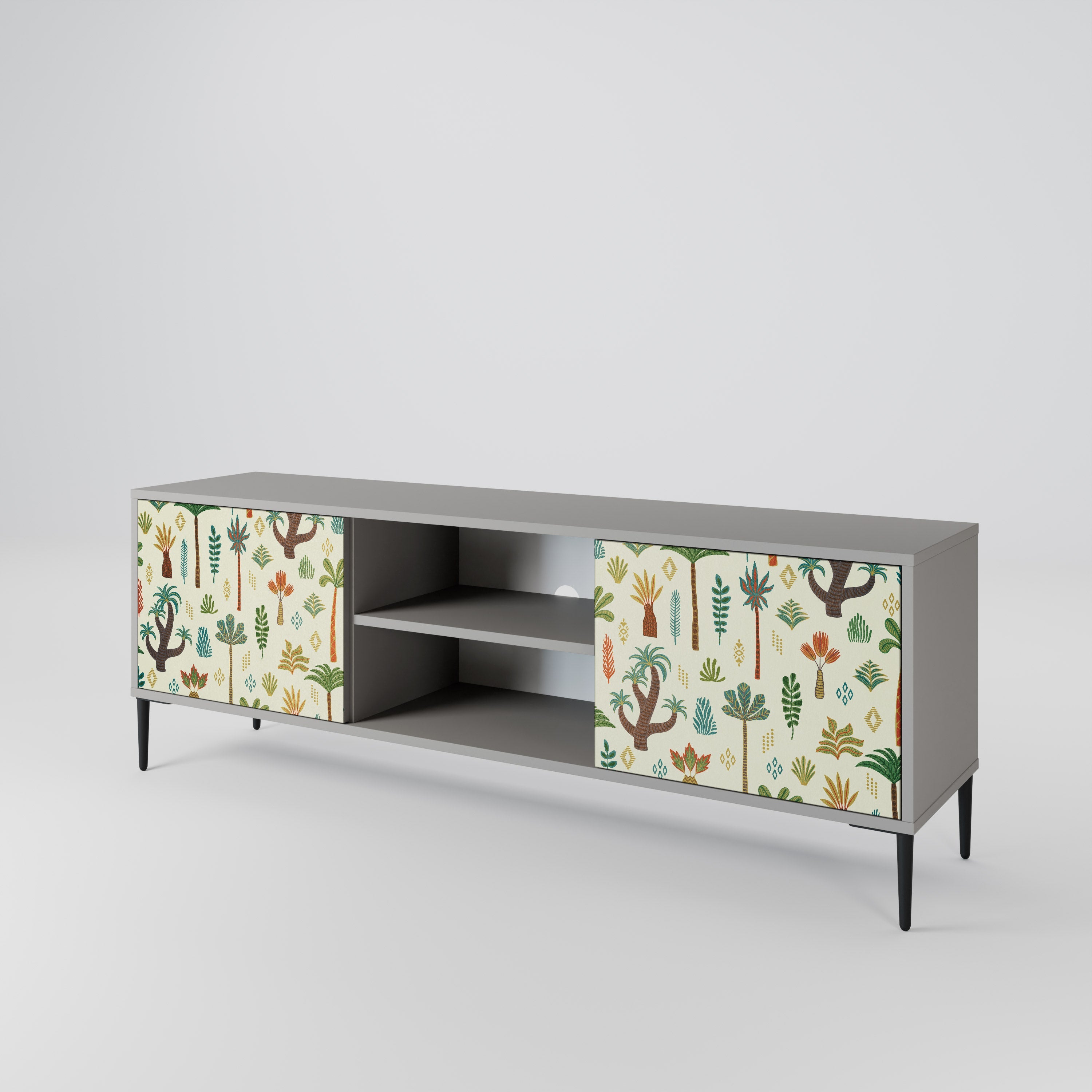 PALM SPRING 2-Door TV Stand in Grey Finish