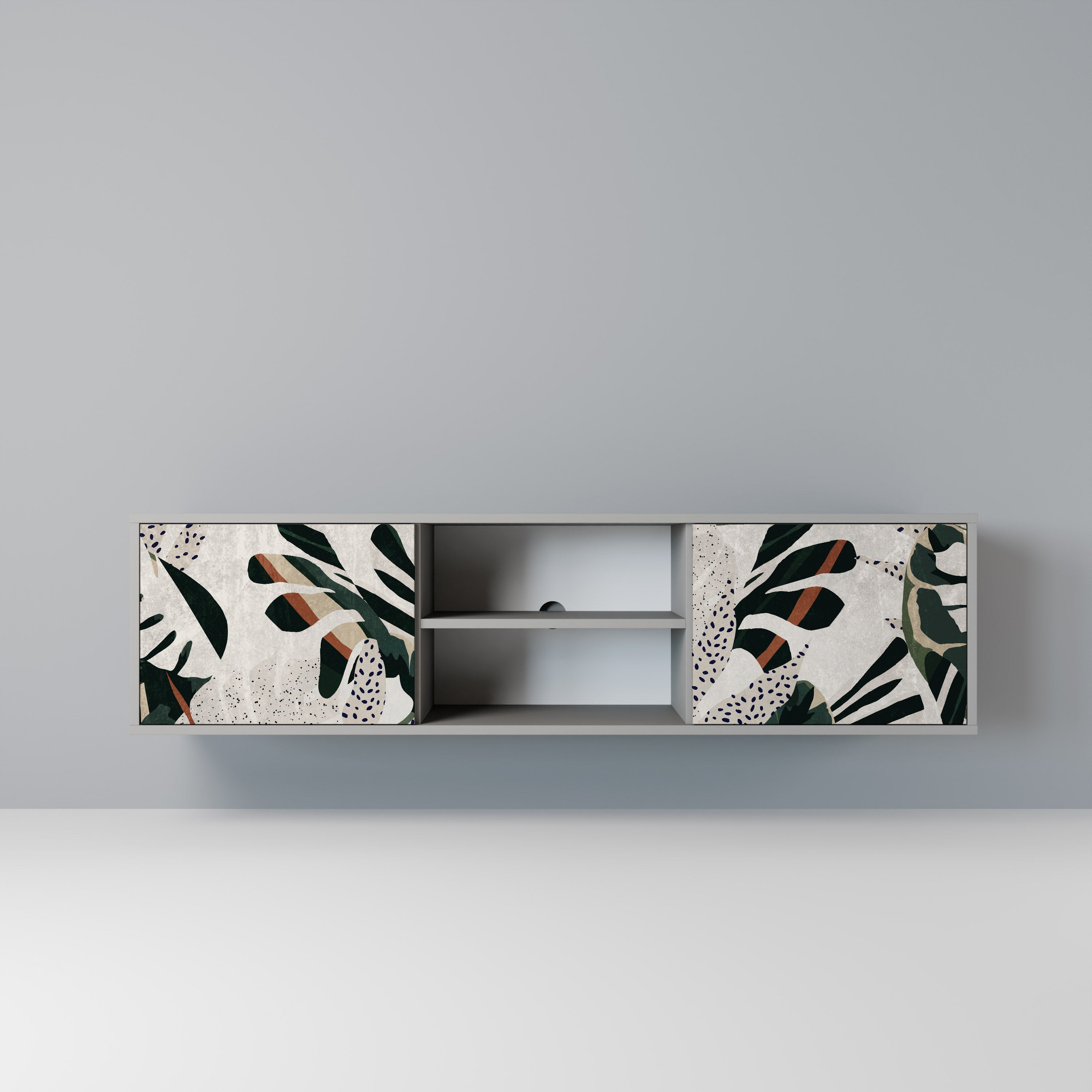 VERDURE FORMATION 2-Door TV Stand in Grey Finish