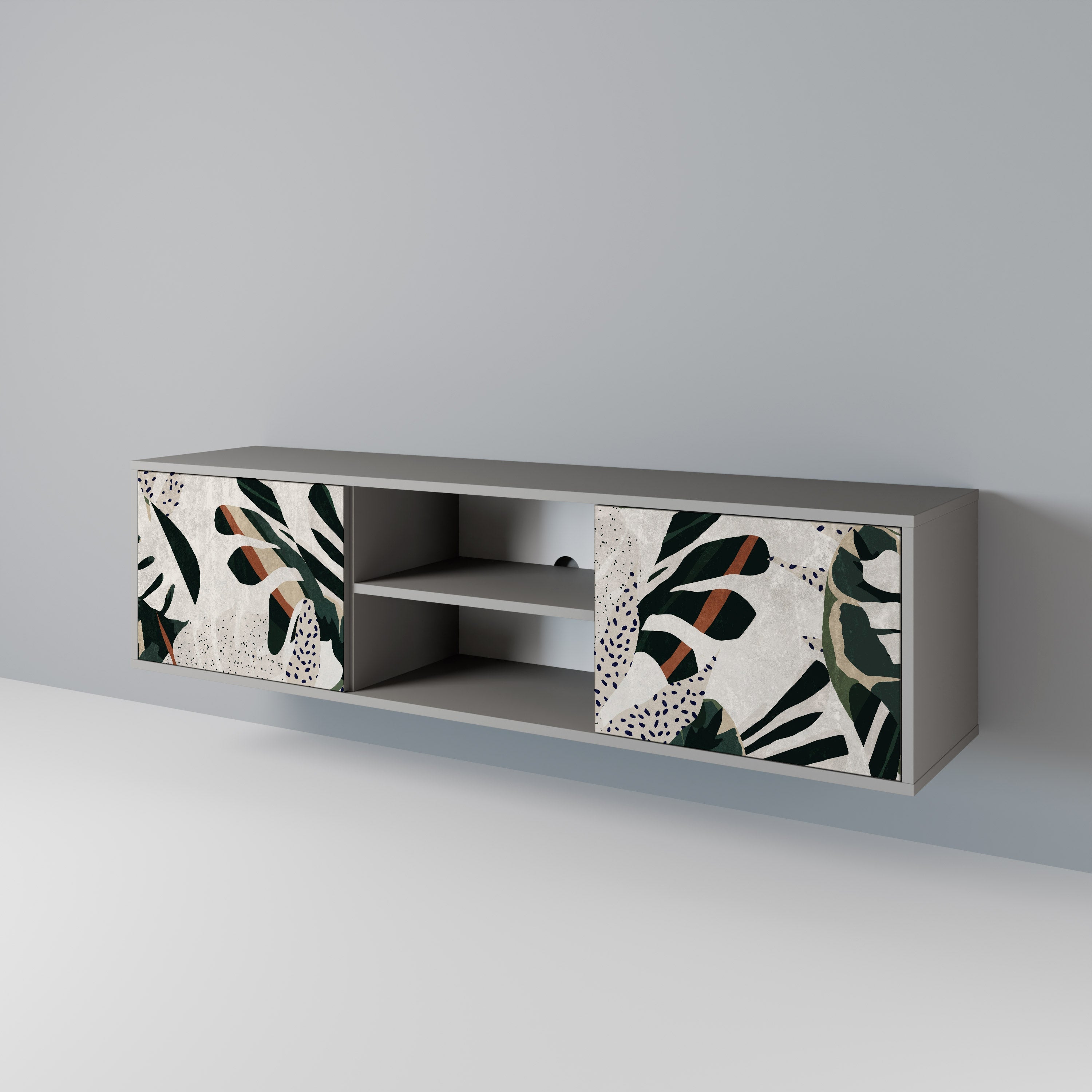 VERDURE FORMATION 2-Door TV Stand in Grey Finish