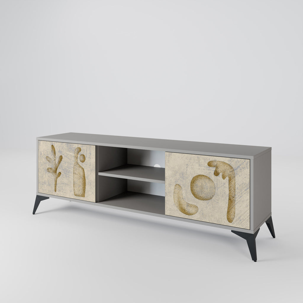 SAND SCULPTURES 2-Door TV Stand in Grey Finish