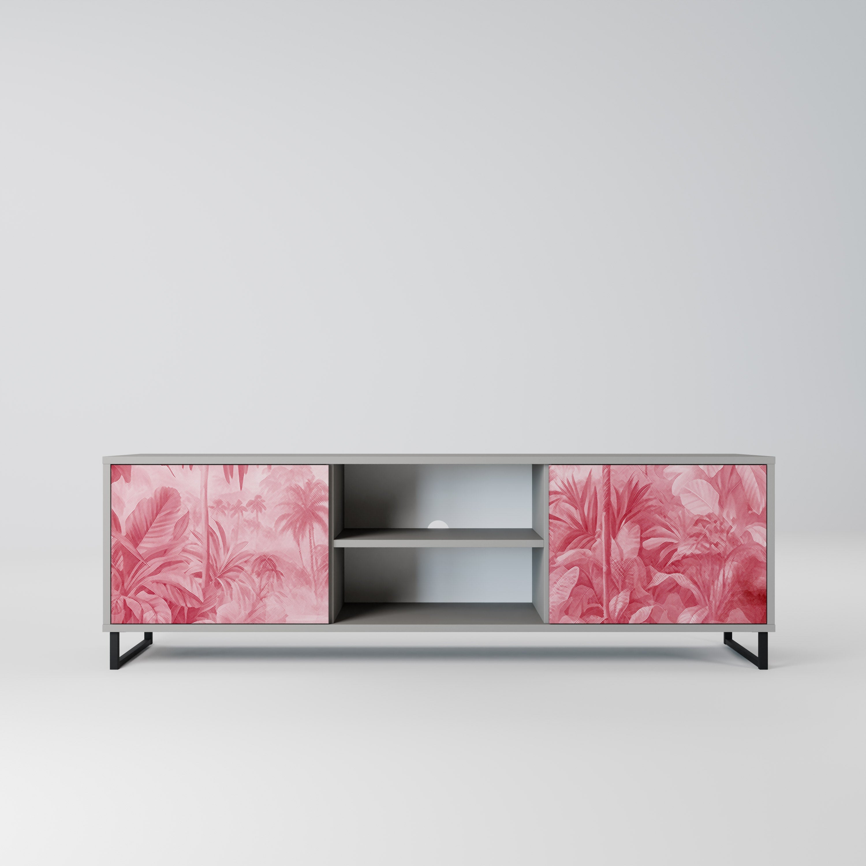 SWEET TROPICS 2-Door TV Stand in Grey Finish