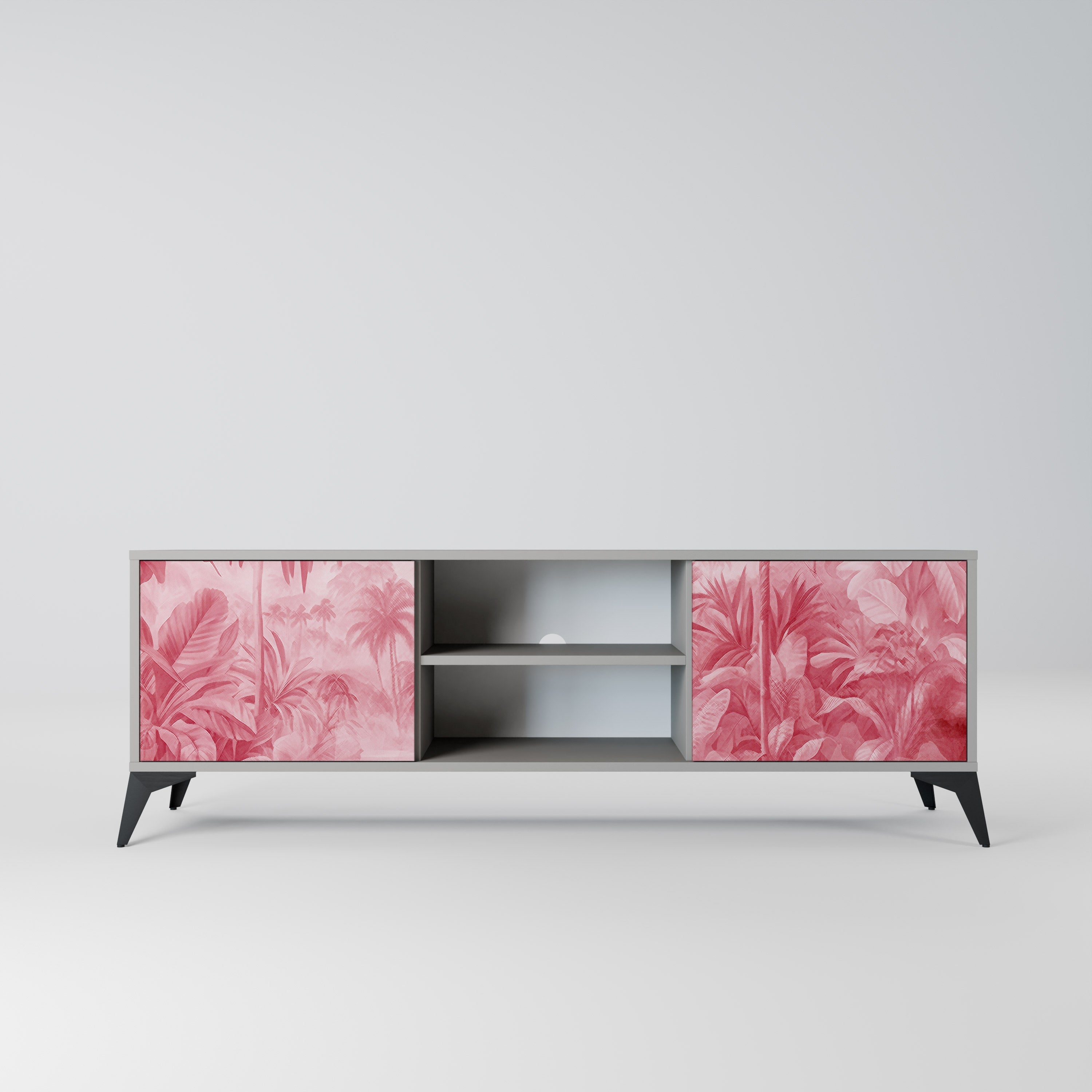 SWEET TROPICS 2-Door TV Stand in Grey Finish