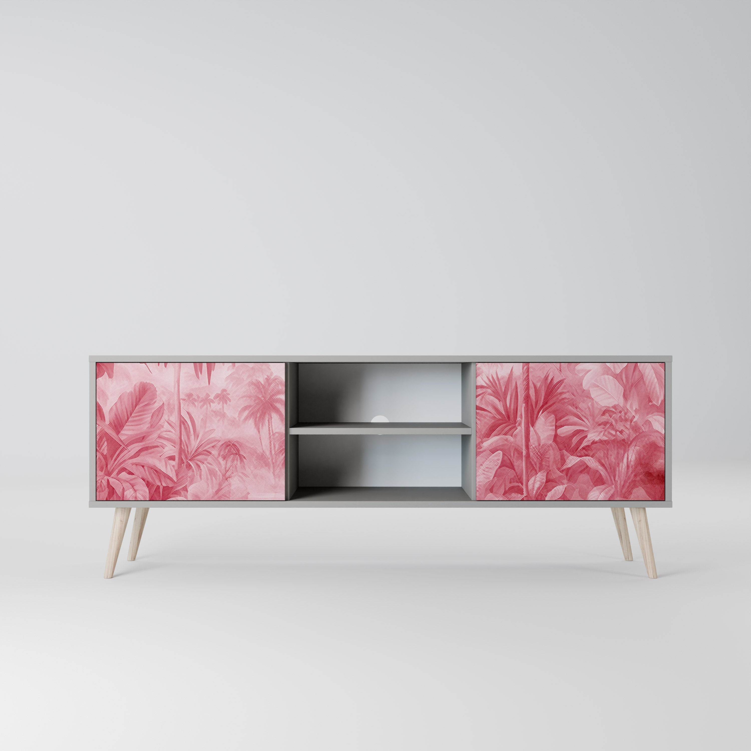 SWEET TROPICS 2-Door TV Stand in Grey Finish