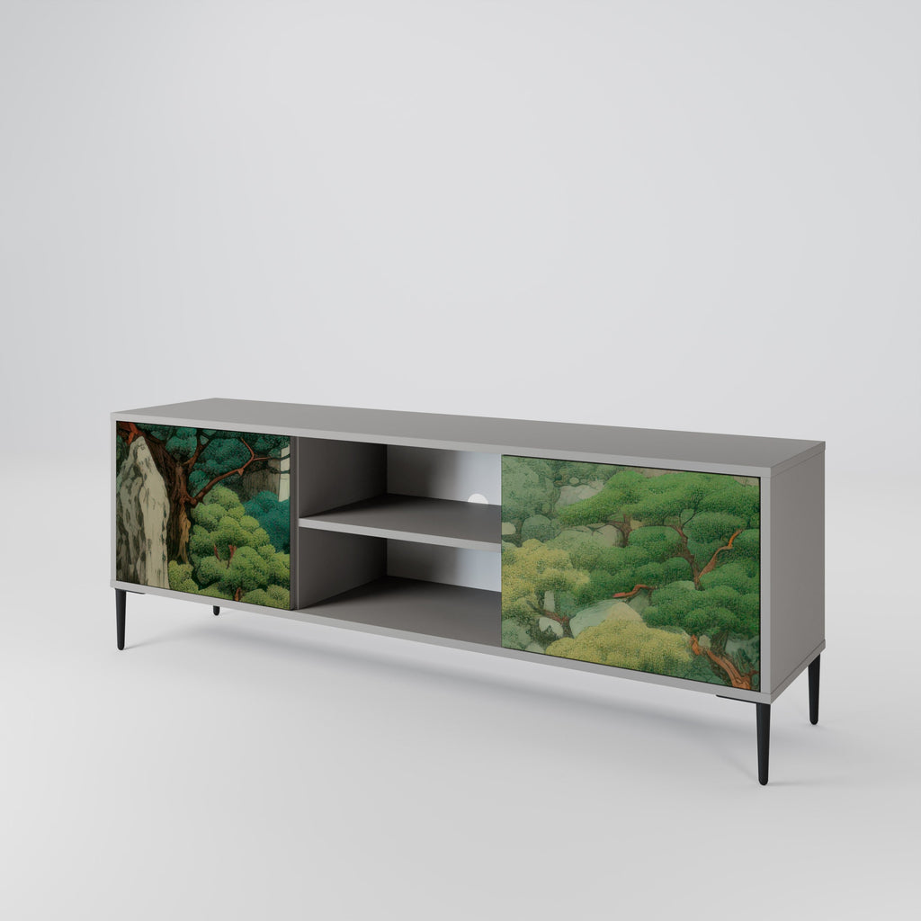 VERDURE ABYSS 2-Door TV Stand in Grey Finish