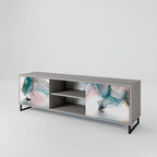 VELVET CROSSING 2-Door TV Stand in Grey Finish