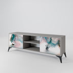 VELVET CROSSING 2-Door TV Stand in Grey Finish