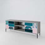 COMBINATION OF SHAPES 2-Door TV Stand in Grey Finish