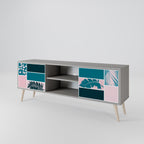 COMBINATION OF SHAPES 2-Door TV Stand in Grey Finish