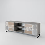 TROPICAL SHAPES 2-Door TV Stand in Grey Finish