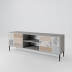 TROPICAL SHAPES 2-Door TV Stand in Grey Finish
