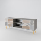 TROPICAL SHAPES 2-Door TV Stand in Grey Finish