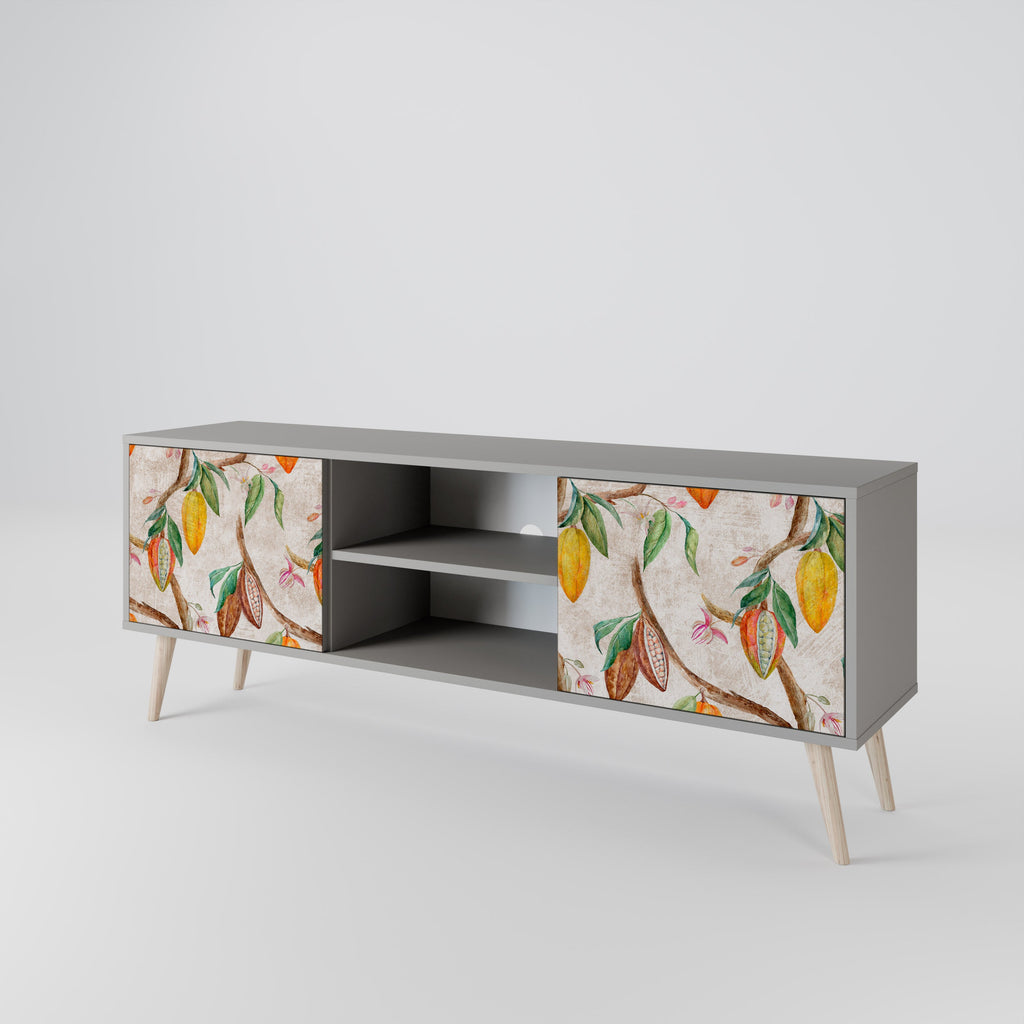 COCOA FRUITS 2-Door TV Stand in Grey Finish
