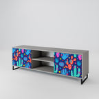 CACTUS VIBES 2-Door TV Stand in Grey Finish