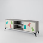 GUMMY BEARS 2-Door TV Stand in Grey Finish