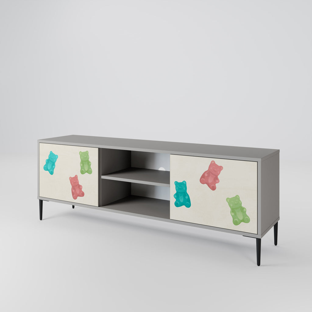GUMMY BEARS 2-Door TV Stand in Grey Finish