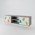 GUMMY BEARS 2-Door TV Stand in Grey Finish
