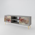 VEILED SUMMIT 2-Door TV Stand in Grey Finish