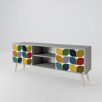 WEIGHTLESS HOURS 2-Door TV Stand in Grey Finish