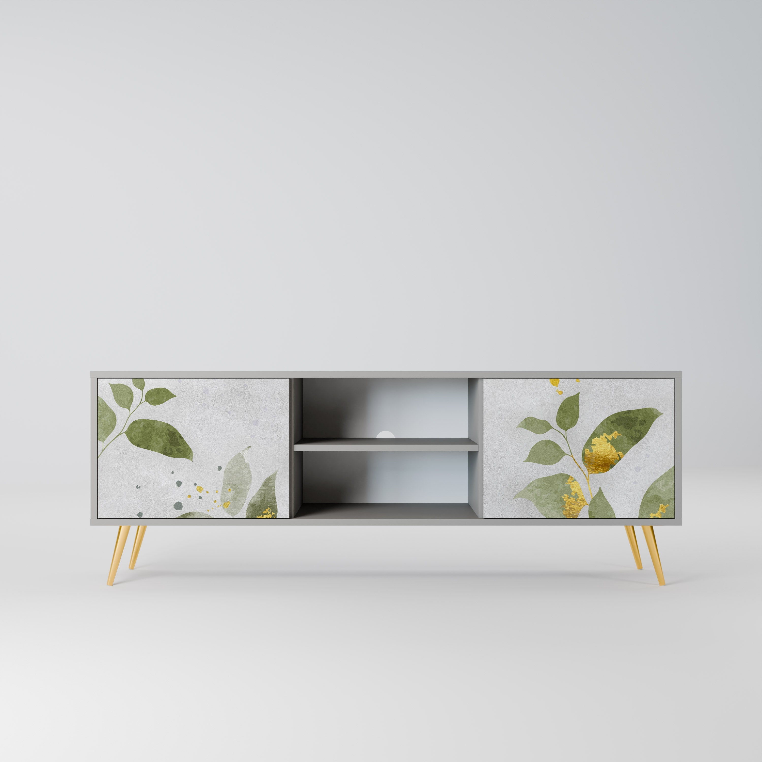 ELEGANT BOTANICS 2-Door TV Stand in Grey Finish